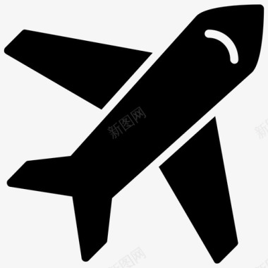 飞机机场标志空中旅行图标图标