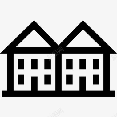 复式住宅半独立式图标图标