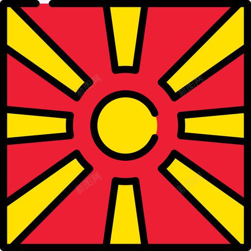 马其顿共和国国旗收藏3广场图标svg_新图网 https://ixintu.com 国旗收藏3 广场 马其顿共和国
