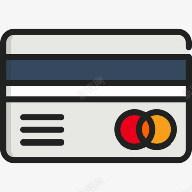 万事达卡信用卡3线性彩色图标图标