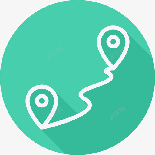 路线地图定位和导航平面圆形图标svg_新图网 https://ixintu.com 地图定位和导航 平面圆形 路线