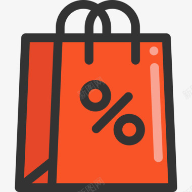 购物袋商业元素4线性颜色图标图标