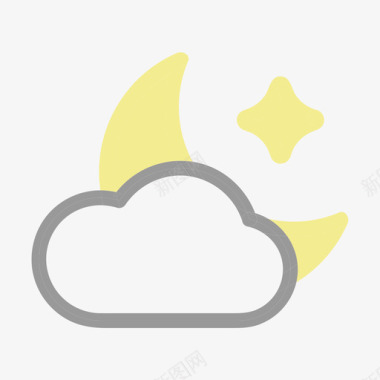 天气-多云（夜间）图标