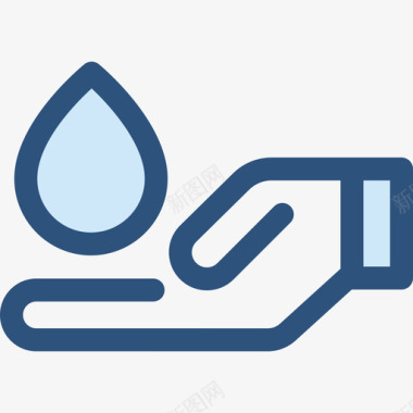 水滴生态与自然5蓝色图标图标