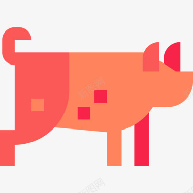 猪动物26扁平图标图标