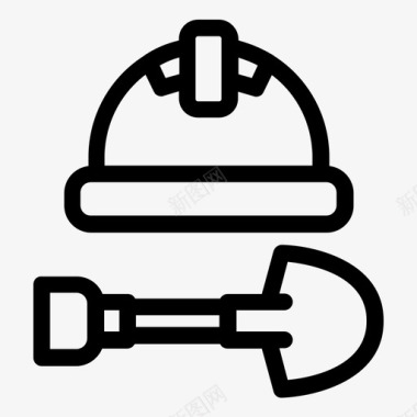 铁锹头盔劳工图标图标