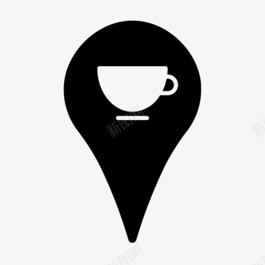 咖啡船位置咖啡厅休息室图标图标