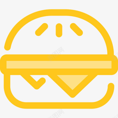 奶酪汉堡食品和餐厅7黄色图标图标