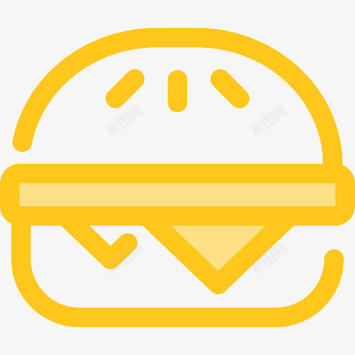 奶酪汉堡食品和餐厅7黄色图标svg_新图网 https://ixintu.com 奶酪汉堡 食品和餐厅7 黄色