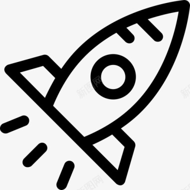 火箭发射科学技术2直线图标图标