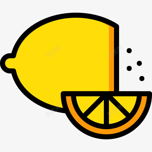 柠檬美食黄色图标svg_新图网 https://ixintu.com 柠檬 美食 黄色