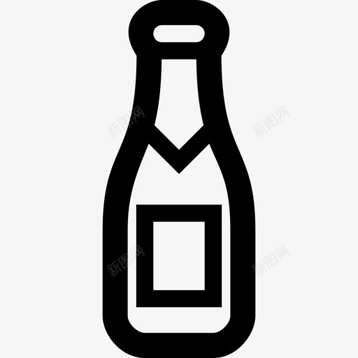 香槟瓶庆祝饮料图标svg_新图网 https://ixintu.com 庆祝 粗轮廓 聚会 饮料 香槟瓶