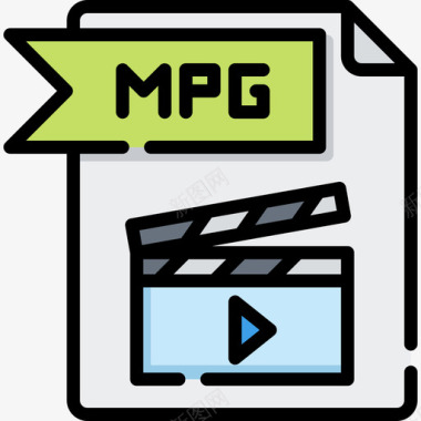 Mpg文件文件夹5线颜色图标图标