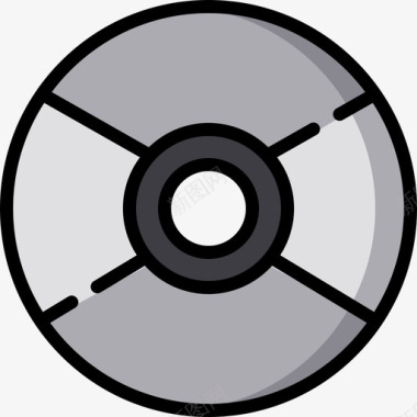 光碟办公材料4线性颜色图标图标