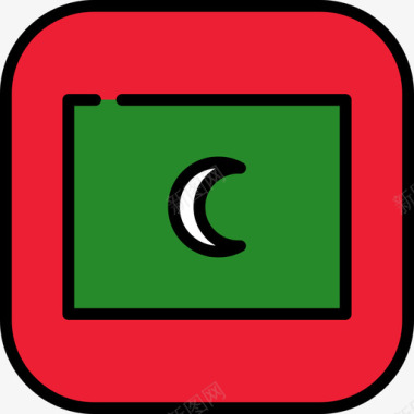 马尔代夫旗集6圆形广场图标图标