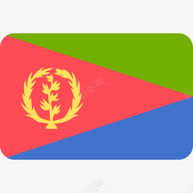 厄立特里亚国际国旗6圆形矩形图标图标