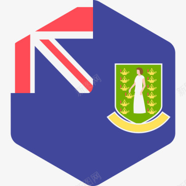 英属维尔京群岛国际旗帜2六边形图标图标