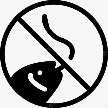 禁止钓鱼象形图2填充图标图标