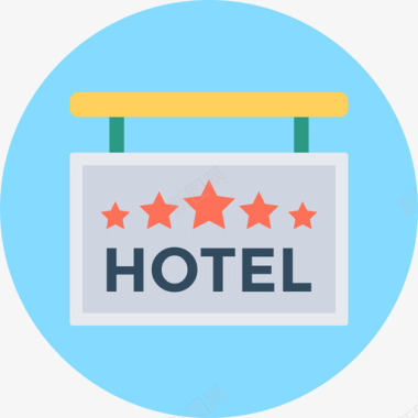 酒店酒店和服务循环图标图标