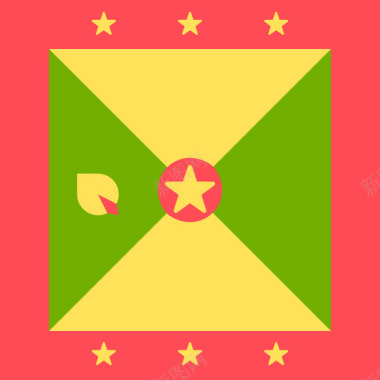 格林纳达国际旗帜4广场图标图标