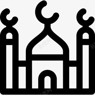 清真寺宗教16直系图标图标