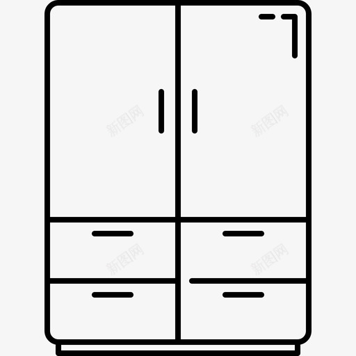 衣柜家具19128px线图标svg_新图网 https://ixintu.com 128px线 家具19 衣柜