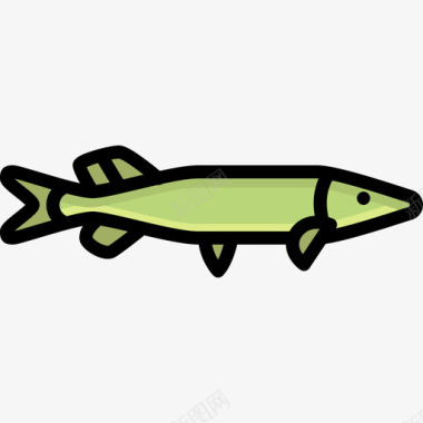 梭子鱼动物25线形颜色图标图标