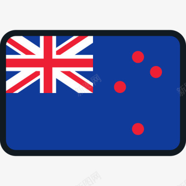 新西兰旗帜系列4圆角矩形图标图标
