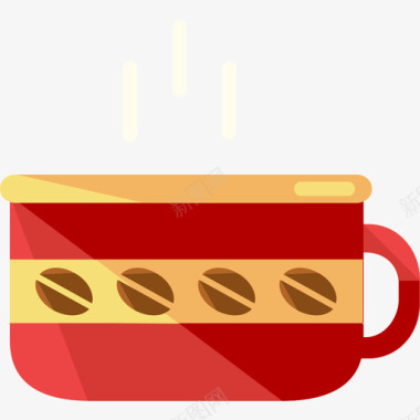 咖啡杯饮料2个平的图标图标