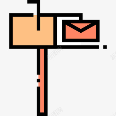 邮箱建筑构造4线颜色图标图标