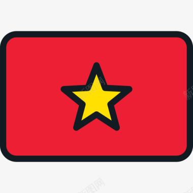 越南国旗收藏4圆形矩形图标图标