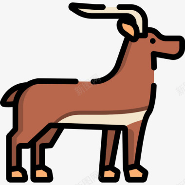 羚羊动物29线形颜色图标图标