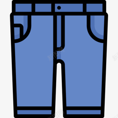 短裤衣服23线性颜色图标图标