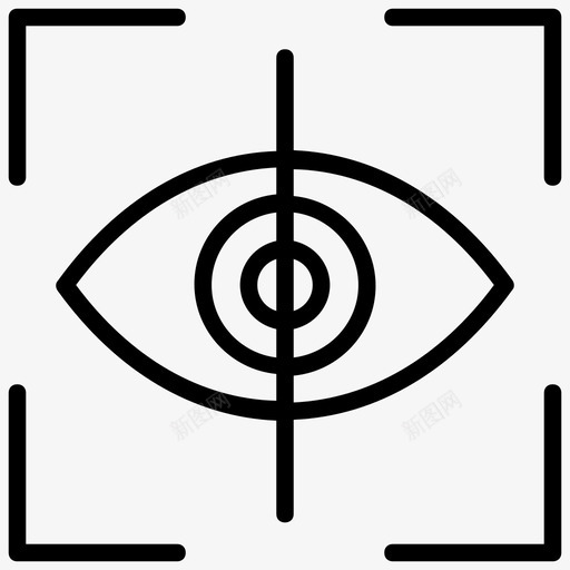 眼睛扫描仪生物特征验证虹膜扫描仪图标svg_新图网 https://ixintu.com 扫描过程 生物特征验证 目标检测 眼睛扫描仪 网络抢劫 虹膜扫描仪 黑客线图标