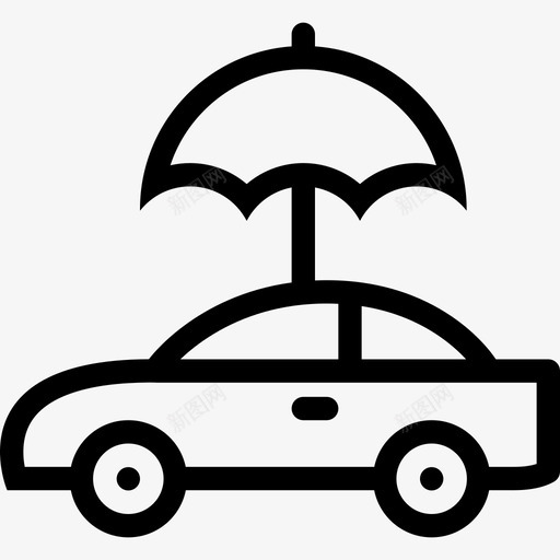 汽车天气和保险2直线型图标svg_新图网 https://ixintu.com 天气和保险2 汽车 直线型