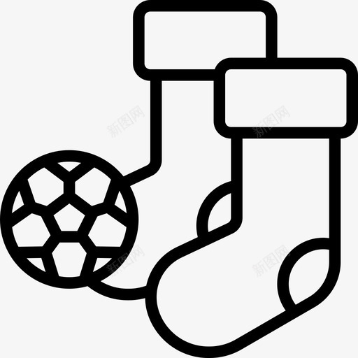 袜子足球元素直线型图标svg_新图网 https://ixintu.com 直线型 袜子 足球元素