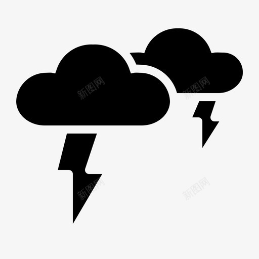 雷声云闪电图标svg_新图网 https://ixintu.com 云 天气 能量固体 闪电 雷声 雷暴 风暴