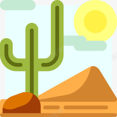 沙漠景观22平坦图标图标