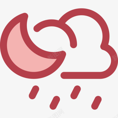 下雨27号天气红色图标图标