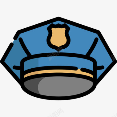 警帽警用2线型颜色图标图标