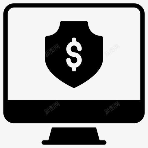 网上银行计算机数字银行图标svg_新图网 https://ixintu.com 互联网安全标志图标 安全银行 数字银行 电子银行 网上银行 计算机