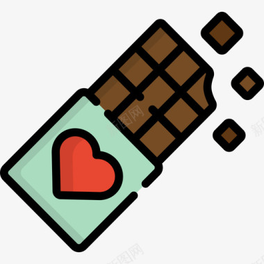 巧克力情人节20线性颜色图标图标