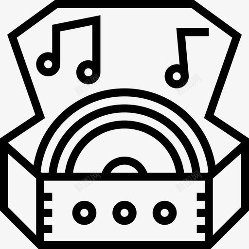 音乐盒婚礼元素线性图标svg_新图网 https://ixintu.com 婚礼元素 线性 音乐盒