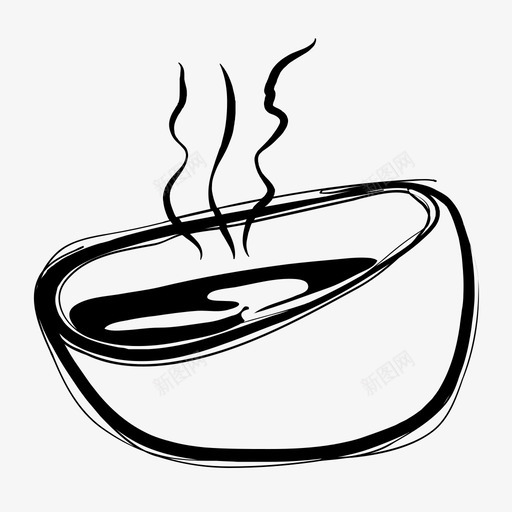 汤碗肉汤食物图标svg_新图网 https://ixintu.com 手绘 汤碗 肉汤 食物