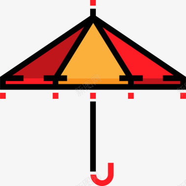 太阳伞旅行13线颜色图标图标