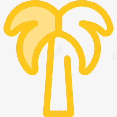 棕榈树生态与自然8黄色图标图标
