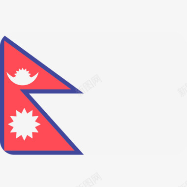 尼泊尔国际国旗6圆形矩形图标图标