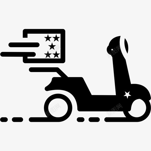 运输交付摩托车图标svg_新图网 https://ixintu.com 交付 摩托车 服务 运输