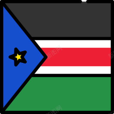 南苏丹国旗收藏3广场图标图标