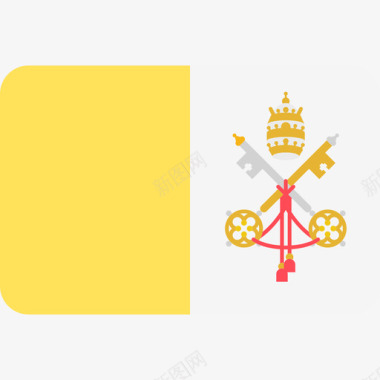 梵蒂冈城国际旗帜6圆形矩形图标图标